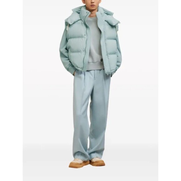 AMI Other - AMI Paris Alexandre Mattiussi Hooded Padded Gilet Down Vest Oversized Sky Blue